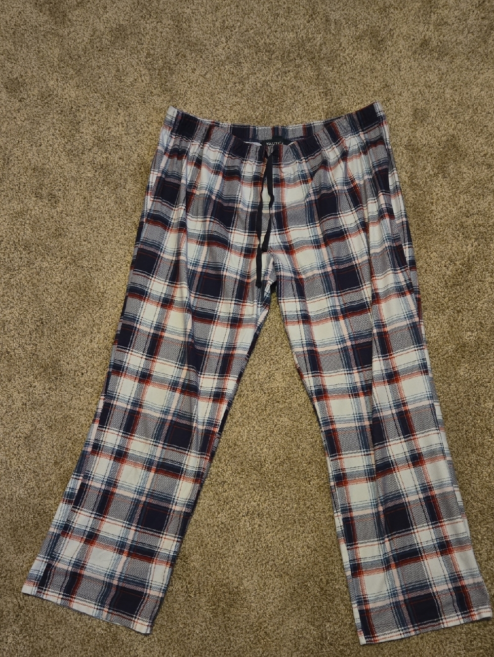 Nautica Navy White and Red Plaid Jogger Pants